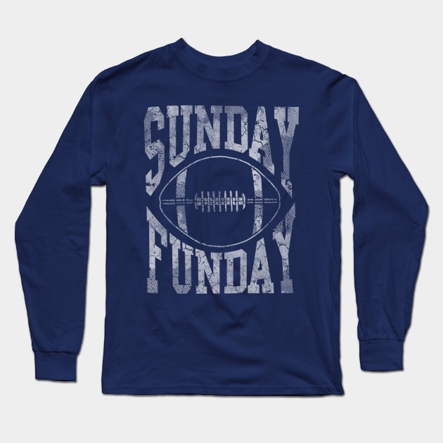 Sunday Funday Football Retro Fade Long Sleeve T-Shirt by E
